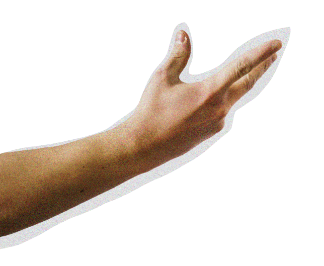 man's arm with hand in position of imaginary gun